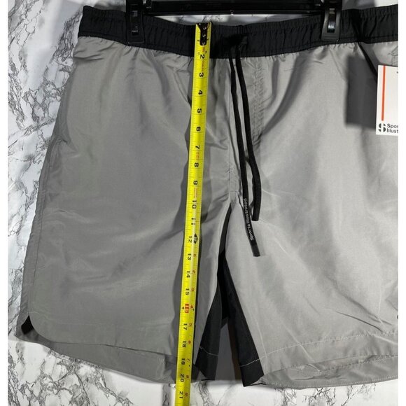 Sports Illustrated Mens 9 inch Volley Swim Trunk Gray/Black  Size  L NWT - Picture 4 of 10